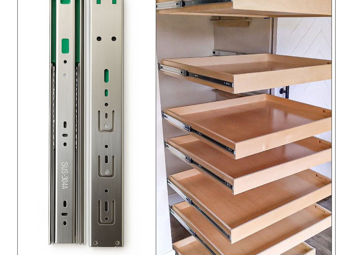 Full stainless-steel soft-close slide